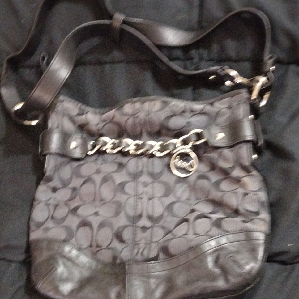 Coach Black Shoulder Bag with Chain Strap